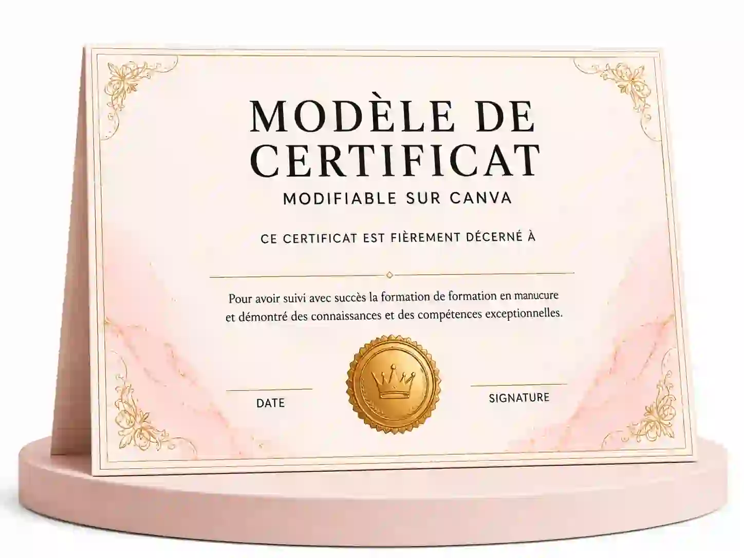 Bonus : modèle de certificat modifiable sur Canva