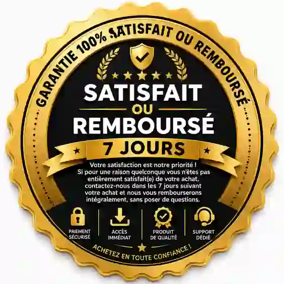 Sceau : garantie de remboursement de 7 jours